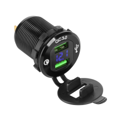 PEIYING PY-CHR0004 Ładowarka samochodowa 2xUSB Quick Charge | miernik napięcia
