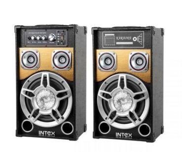 Intex DJ-801 ( KOM0945 ) Aktywne kolumny głośnikowe  |  RMS 2x 30 W  |  Radio FM  |   Pilot  |  RETRO Design