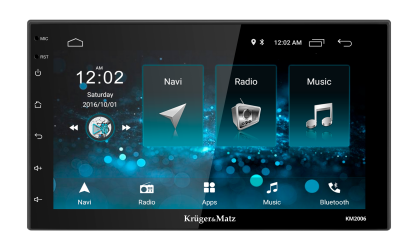 Kruger&Matz KM2006 2-DIN-owa stacja multimedialna | Android 8.1 Oreo  I   USB  I   Wi-Fi  | Bluetooth | GPS