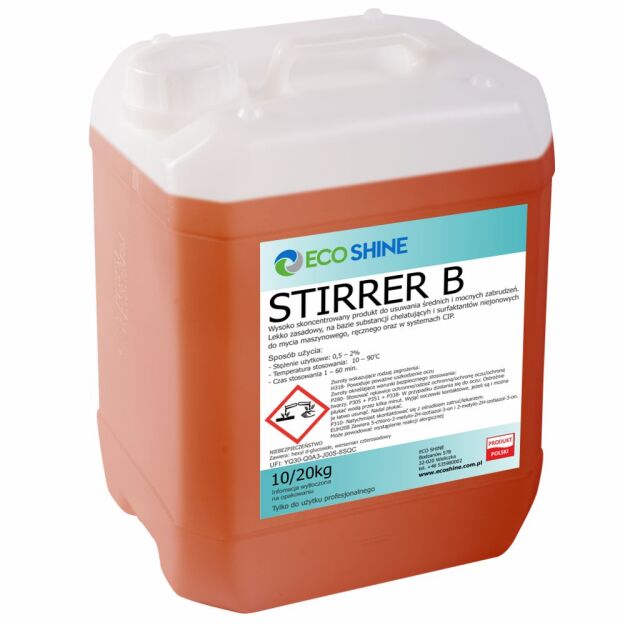 ECO SHINE STIRRER B 5L Lekko zasadowy preparat, na bazie substancji chelatujących i surfaktantów niejonowych