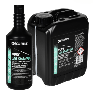 ECO SHINEPURE CAR SHAMPOO 5L Aktywny szampon bezwoskowy do dokładnego mycia pojazdów bez pozostawiania jakichkolwiek dodatków na powierzchni. Nie zawiera wosków ani polimerów – idealny do przygotowania lakieru pod korektę lub aplikację powłok