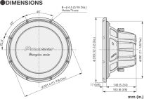 PIONEER TS-W32S4 Subwoofer komponentowy Champion Series 30 cm | maks. 1500 W | 400W RMS - 2